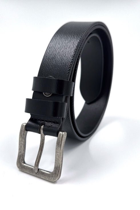 Ανδρική Δερμάτινη Ζώνη Χρώμα Μαύρο