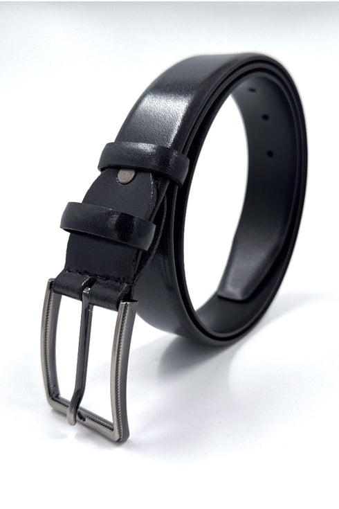 Ανδρική Μαύρη Δερμάτινη Ζώνη
