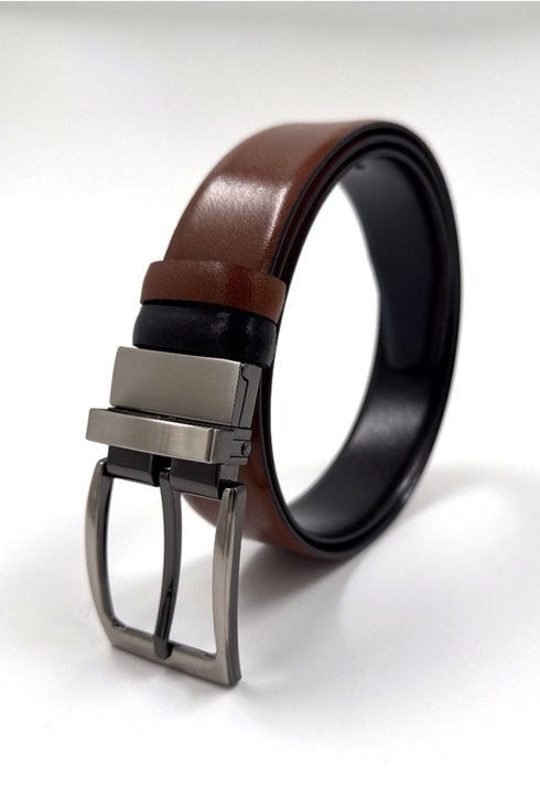 Ανδρική Δερμάτινη Ζώνη Διπλής Όψεως