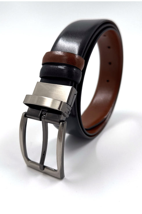 Ανδρική Δερμάτινη Ζώνη Διπλής Όψεως