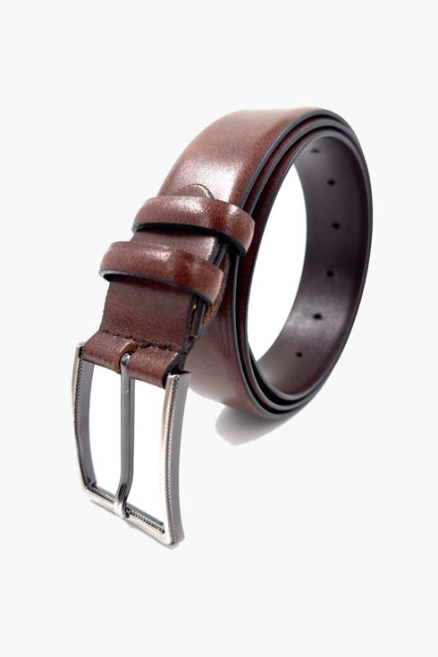 Ανδρική Καφέ Δερμάτινη Ζώνη
