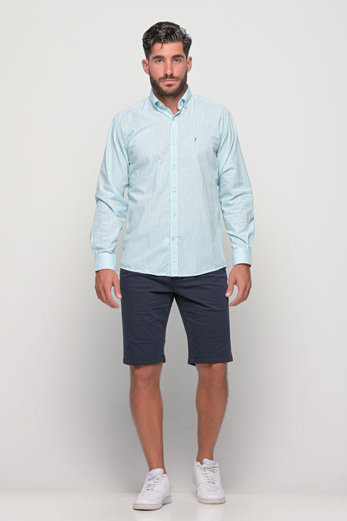 Ανδρική Βερμούδα Chino Χρώμα Μπλε Cotton Green