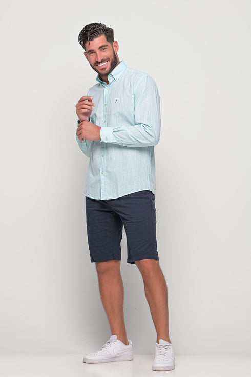 Ανδρική Βερμούδα Chino Χρώμα Μπλε Cotton Green