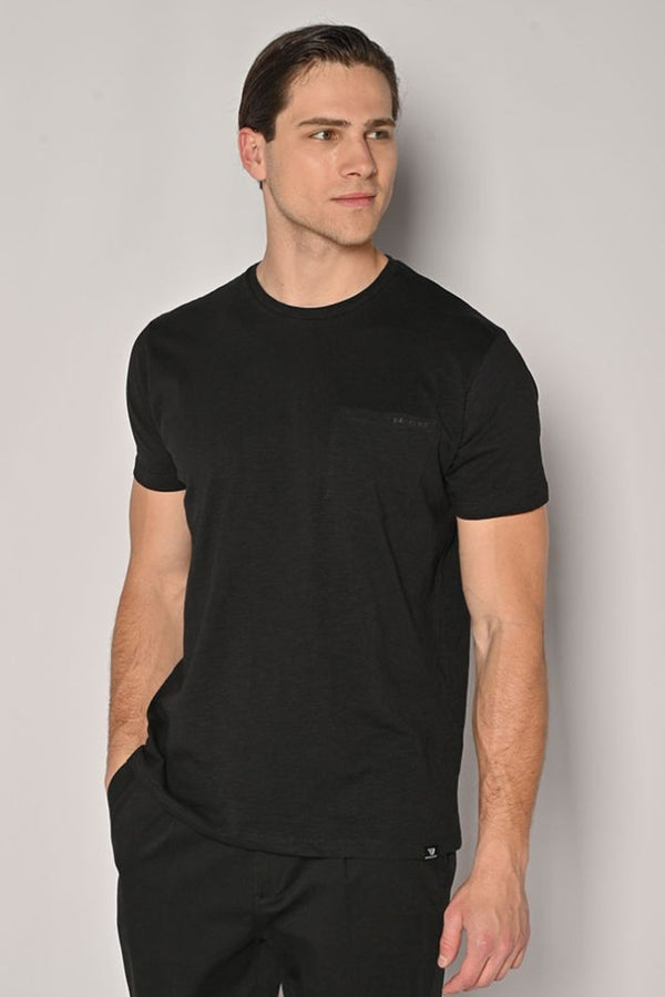 Ανδρικό T-Shirt Κοντό Μανίκι με Τσεπάκι Μαύρο Brokers