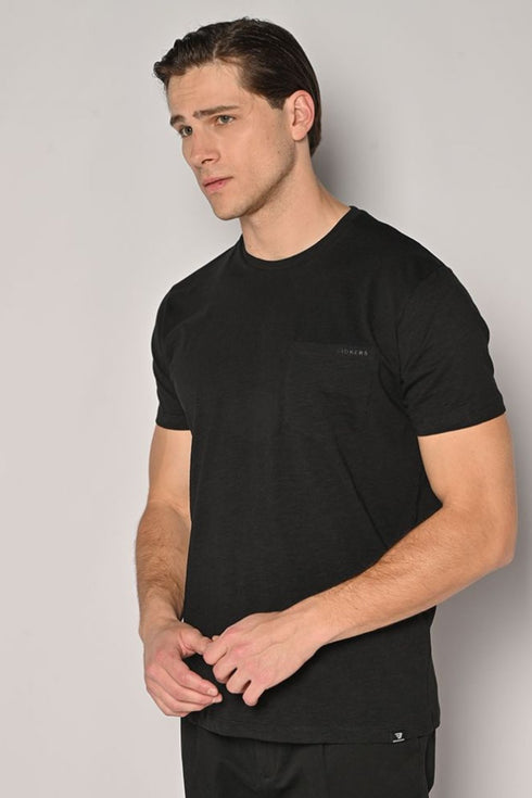 Ανδρικό T-Shirt Κοντό Μανίκι με Τσεπάκι Μαύρο Brokers