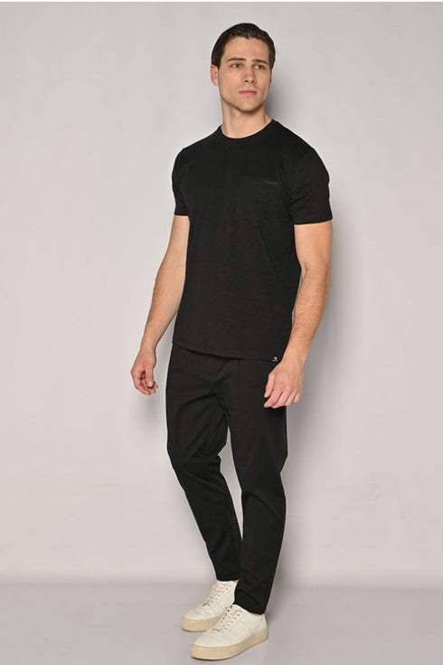 Ανδρικό T-Shirt Κοντό Μανίκι με Τσεπάκι Μαύρο Brokers