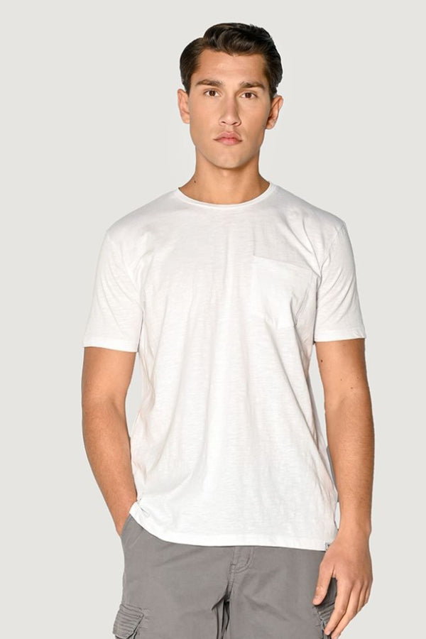 Ανδρικό T-Shirt Λευκό με Τσεπάκι Brokers