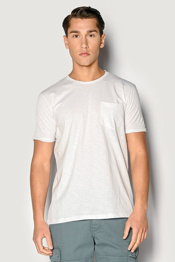 Ανδρικό T-Shirt Κοντό Μανίκι με Τσεπάκι Λευκό Camaro