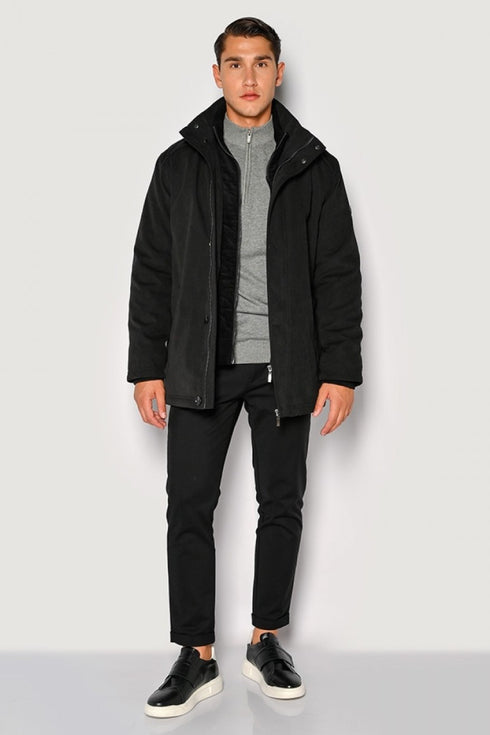 Ανδρικό Μπουφάν με Μόστρα Μαύρο SOGO