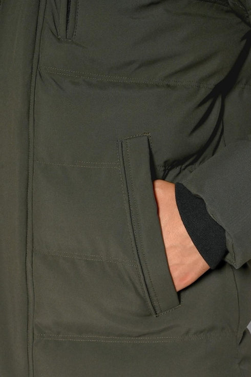 Ανδρικό Μπουφάν με Μόστρα Χρώμα Λαδί Sogo