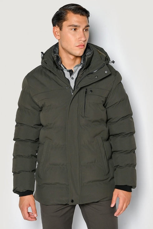 Ανδρικό Μπουφάν με Μόστρα Χρώμα Λαδί Sogo