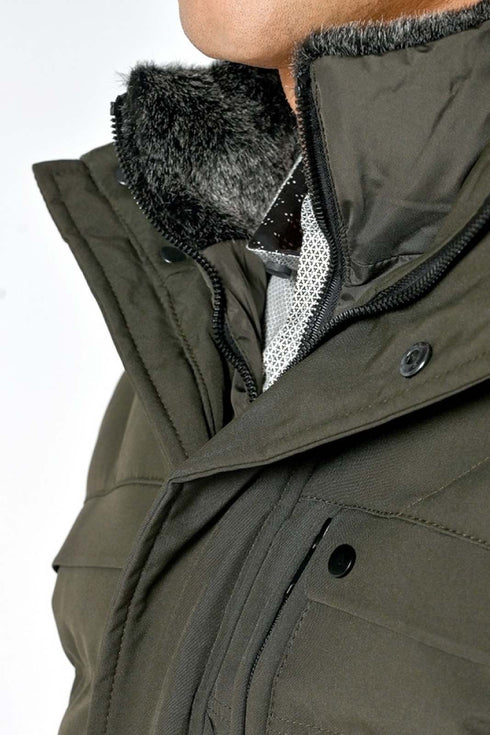 Ανδρικό Μπουφάν με Μόστρα Χρώμα Λαδί Sogo