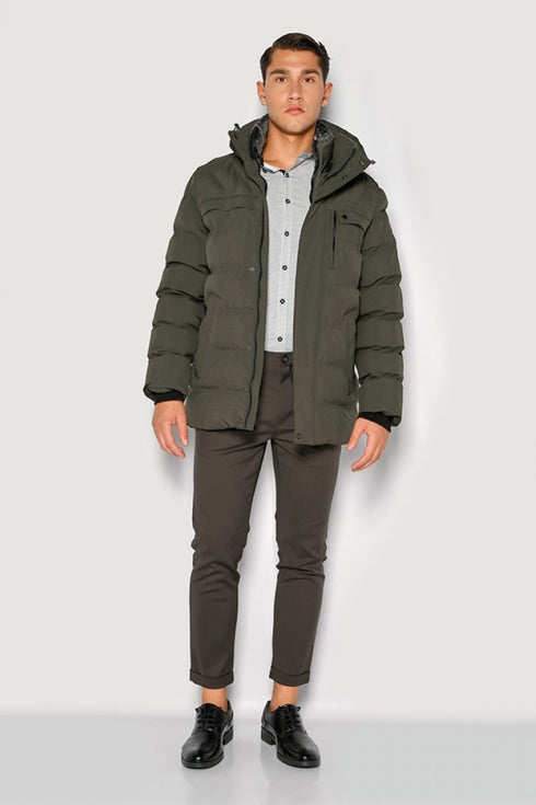 Ανδρικό Μπουφάν με Μόστρα Χρώμα Λαδί Sogo
