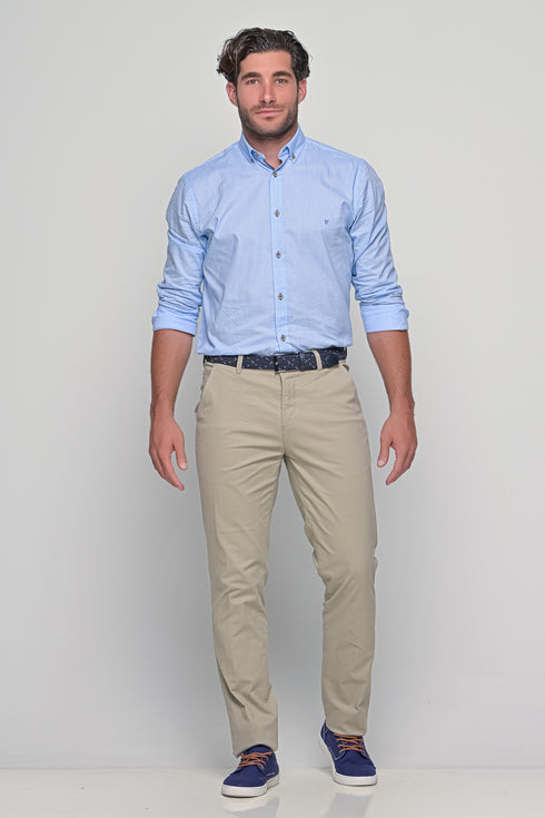 Ανδρικό Παντελόνι Chino Κανονική Γραμμή Μπεζ Lexton