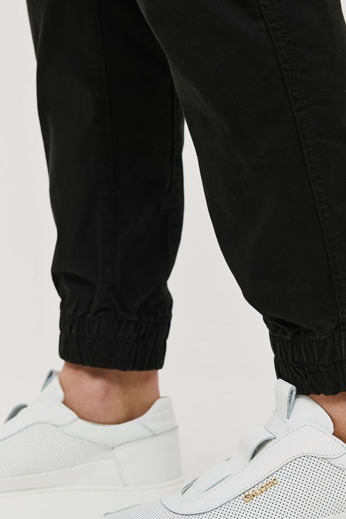 Ανδρικό Cargo Παντελόνι Brokers Με Λάστιχο Μαύρο