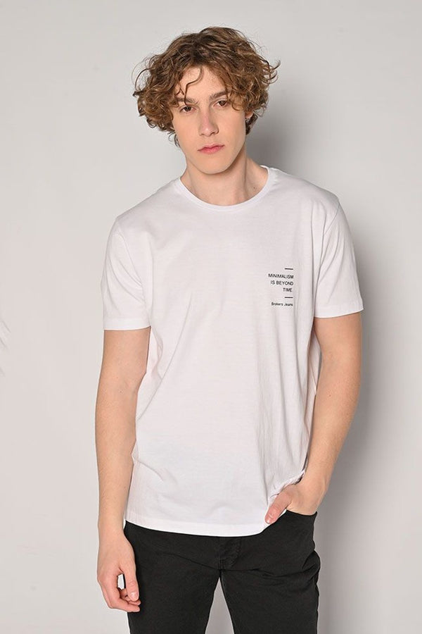 Ανδρικό T-Shirt Κοντομάνικο Λευκό Brokers