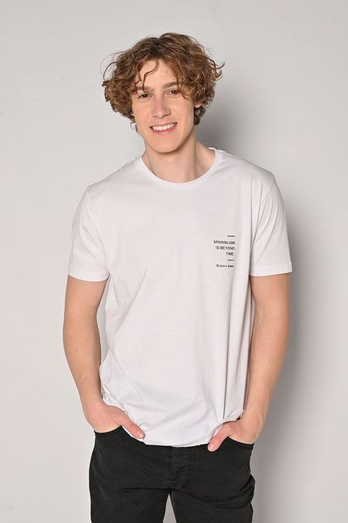 Ανδρικό T-Shirt Κοντομάνικο Λευκό Brokers