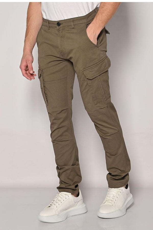 Ανδρικό Παντελόνι Cargo με Ίσιο Τελείωμα Χακί Camaro