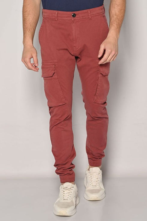 Ανδρικό Παντελόνι Cargo Χρώμα Μπορντό Camaro