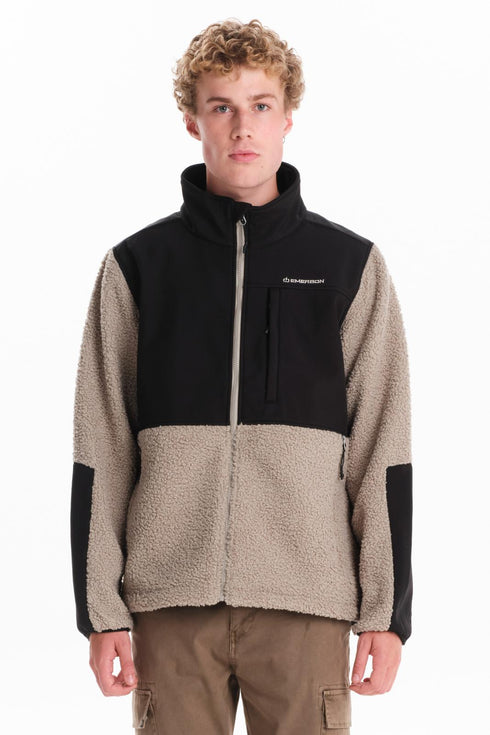 Ανδρικό Μπουφάν Sherpa Μαύρο-Μπεζ Emerson
