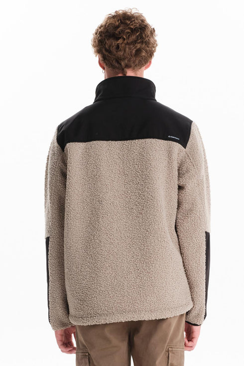 Ανδρικό Μπουφάν Sherpa Μαύρο-Μπεζ Emerson