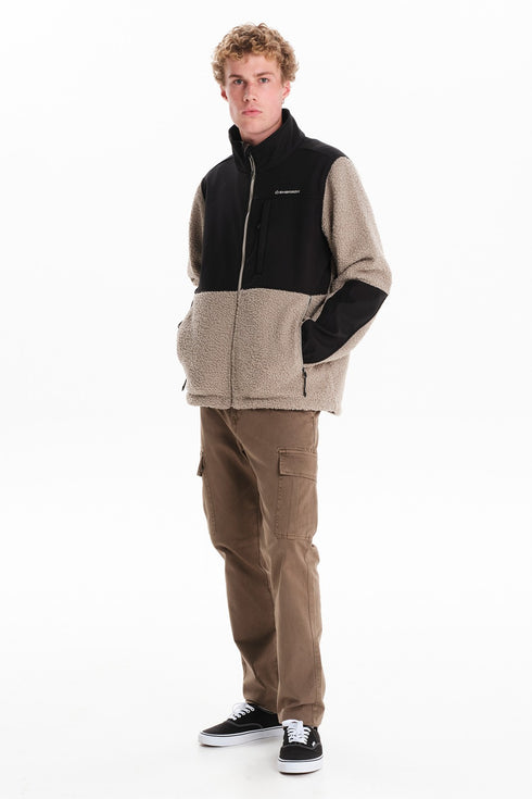 Ανδρικό Μπουφάν Sherpa Μαύρο-Μπεζ Emerson