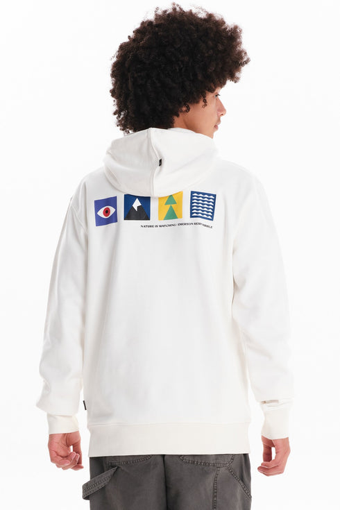 Ανδρικό Φούτερ Λευκό με Τύπωμα στην Πλάτη Emerson