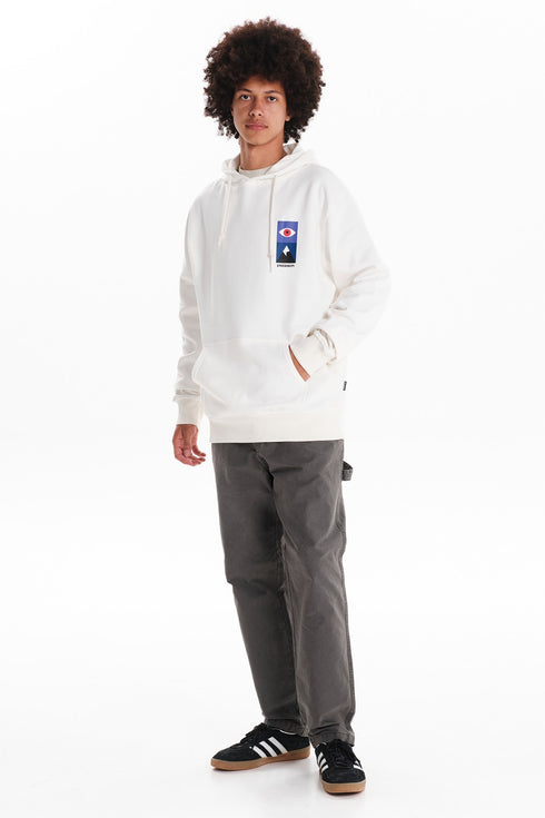 Ανδρικό Φούτερ Λευκό με Τύπωμα στην Πλάτη Emerson