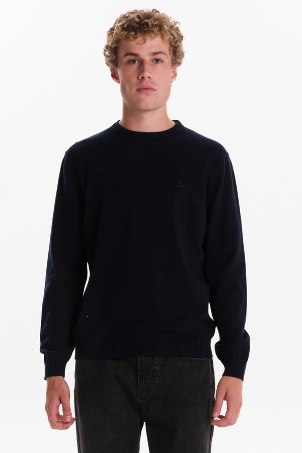 Ανδρικό Βαμβακερό Πλεκτό Μπλε Σκούρο Emerson