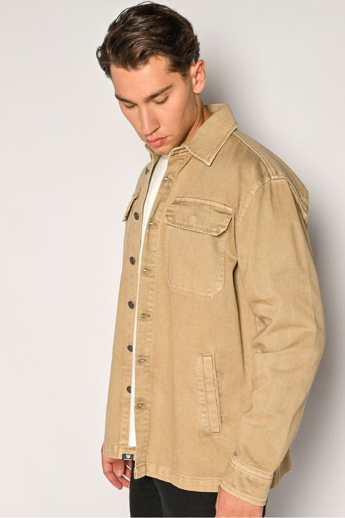 Ανδρικό Πουκάμισο Over Χρώμα Μπεζ Brokers