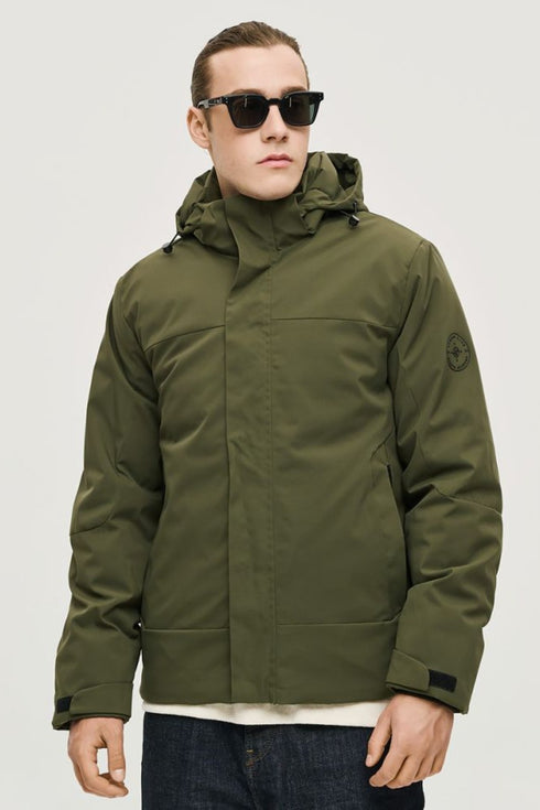 Ανδρικό Μπουφάν Λαδί με Αποσπώμενο Γιλέκο