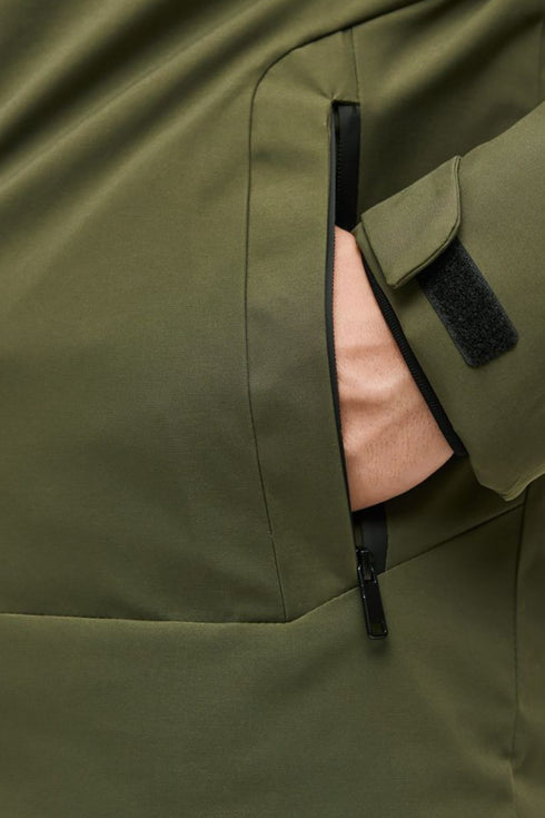 Ανδρικό Μπουφάν Λαδί με Αποσπώμενο Γιλέκο