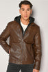 Ανδρικό Μπουφάν Δερματίνη Καφέ Camaro