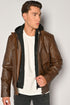 Ανδρικό Μπουφάν Δερματίνη Καφέ Camaro