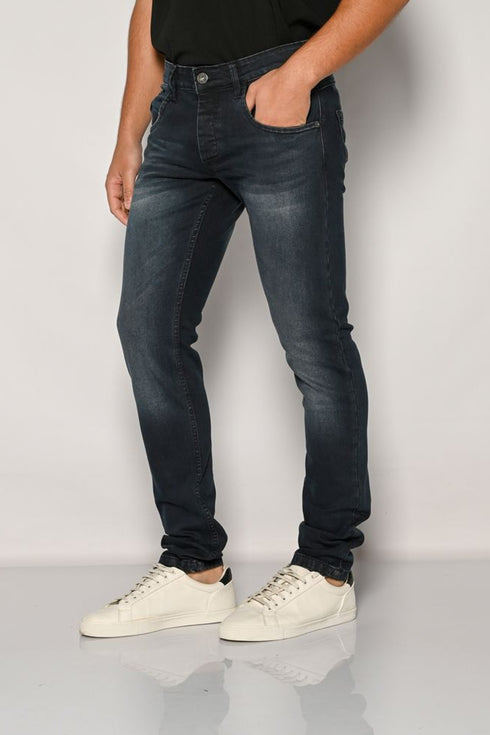 Ανδρικό Τζιν Παντελόνι Στενή Γραμμή Blue Black Camaro
