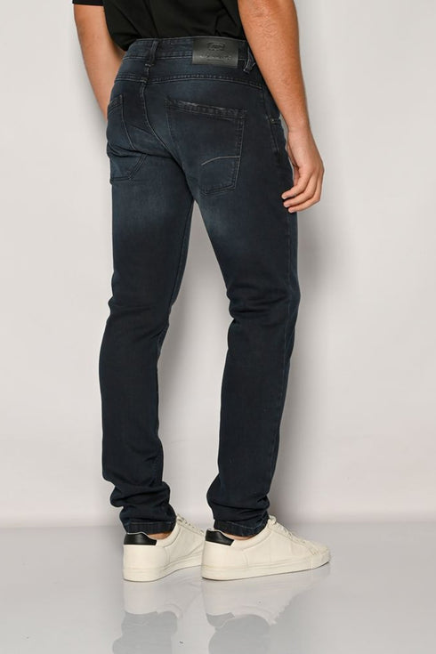 Ανδρικό Τζιν Παντελόνι Στενή Γραμμή Blue Black Camaro