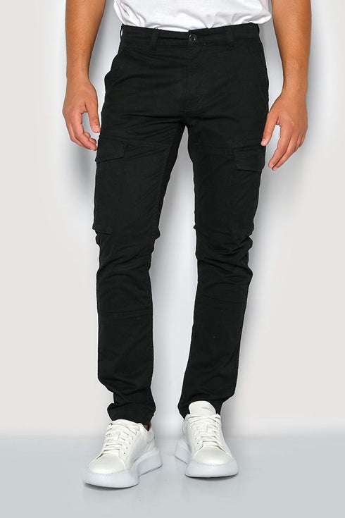 Ανδρικό Παντελόνι Cargo με Ίσιο Τελείωμα Μαύρο Camaro