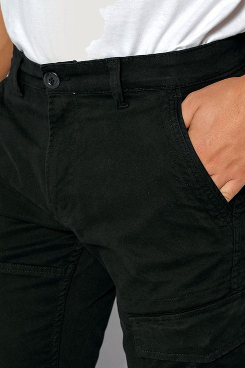 Ανδρικό Παντελόνι Cargo με Ίσιο Τελείωμα Μαύρο Camaro