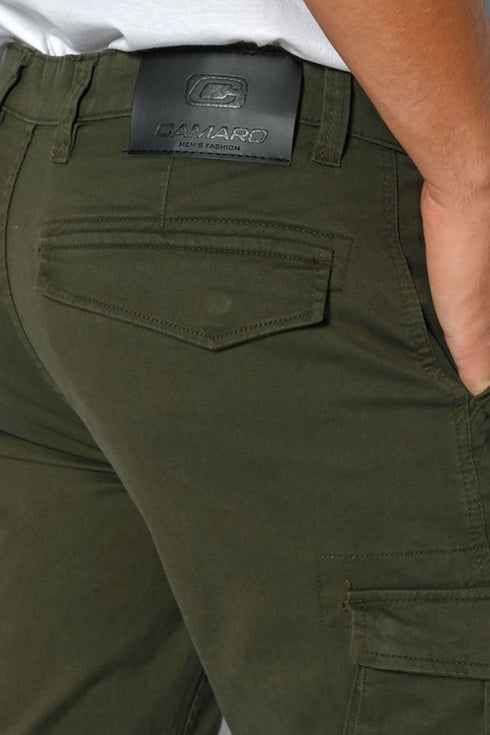 Ανδρικό Παντελόνι Cargo με Ίσιο Τελείωμα Χακί Camaro