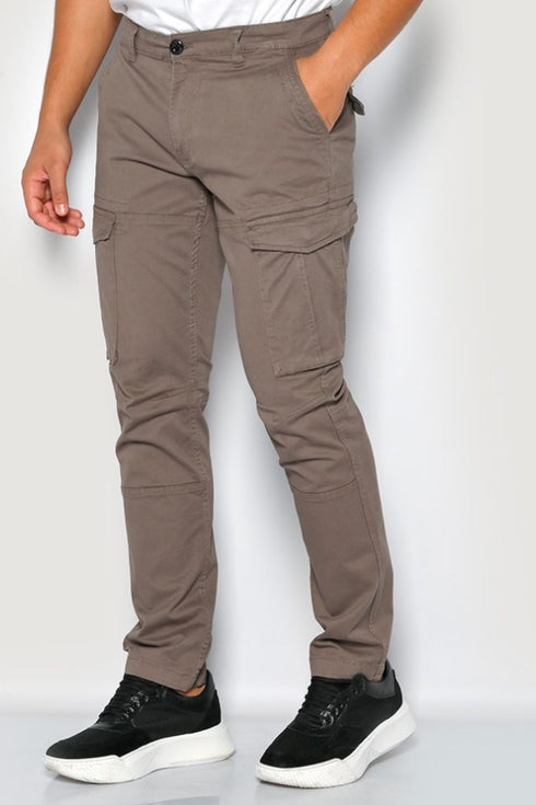 Ανδρικό Παντελόνι Cargo με Ίσιο Τελείωμα Γκρι Camaro