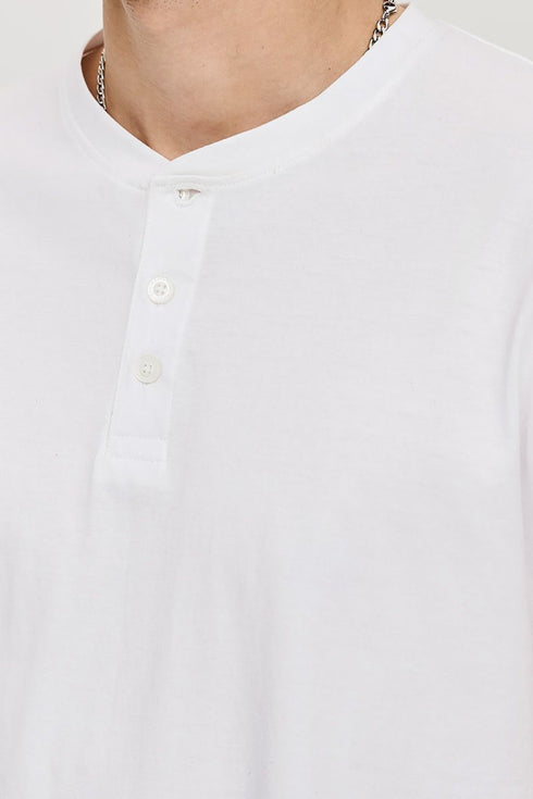 Ανδρικό T-Shirt με Κουμπάκια στο Λαιμό Λευκό Brokers