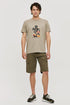 Ανδρικό Κοντομάνικο T-Shirt Χακί με Τύπωμα Brokers