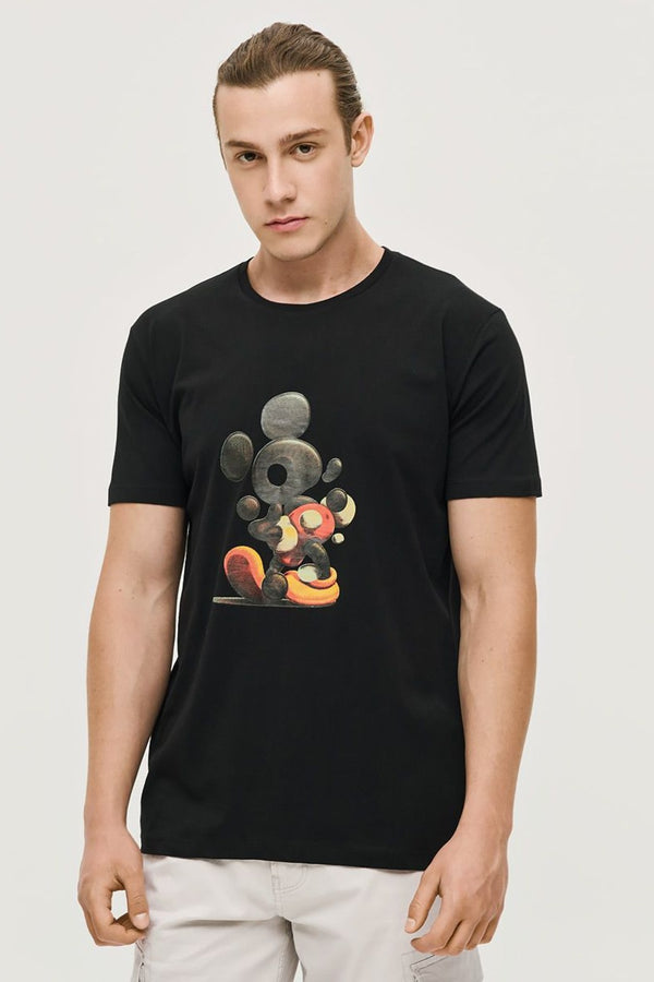 Ανδρικό Κοντομάνικο T-Shirt Μαύρο με Τύπωμα Brokers