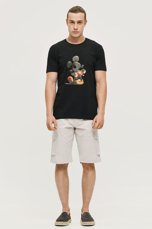 Ανδρικό Κοντομάνικο T-Shirt Μαύρο με Τύπωμα Brokers