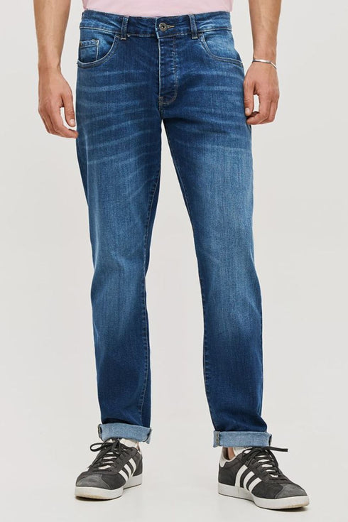 Ανδρικό Τζιν Παντελόνι Ίσια Γραμμή Μπλε Camaro