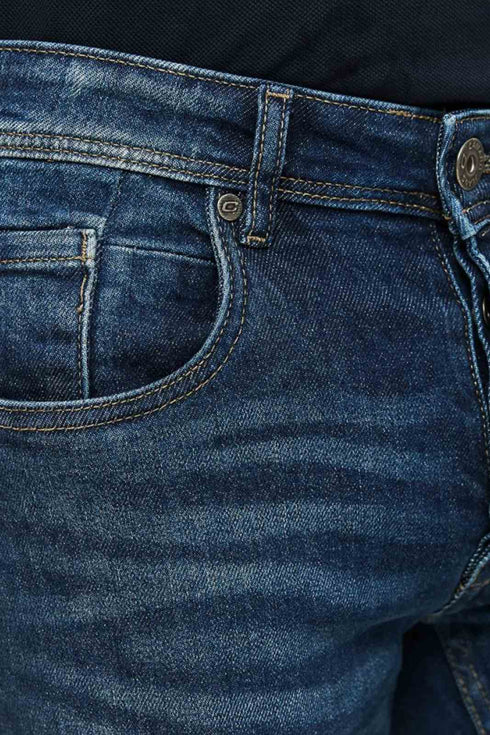 Ανδρικό Τζιν Παντελόνι Στενή Γραμμή Μπλε Camaro