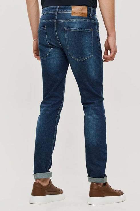 Ανδρικό Τζιν Παντελόνι Στενή Γραμμή Μπλε Camaro