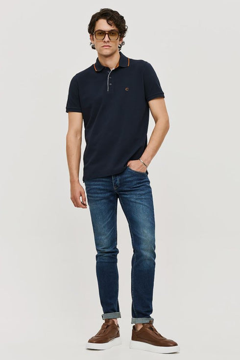 Ανδρικό Τζιν Παντελόνι Στενή Γραμμή Μπλε Camaro