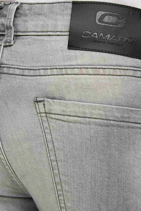 Ανδρικό Τζιν Παντελόνι Στενή Γραμμή Γκρι Camaro