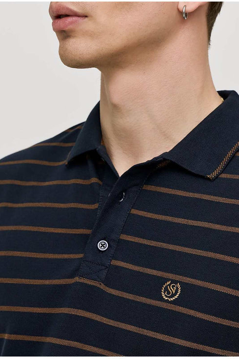 Ανδρικό Μπλουζάκι Πόλο Μπλε Ριγέ Sogo